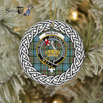 Paisley Tartan Ornament,  ceramic ornament, personalized christmas ornaments, christmas tree ornaments, christmas door decorations, Plaid Ornament, Tartan Ceramic Ornament
