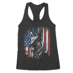 Patriotic German Shepherd American Flag Dog Gift Women's Tank Top - Scotstee Shop