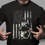 Scotstee Shop - Patriotic German Shepherd American Flag Dog Lover Gift 4th Of July Shirt Patriotic German Shepherd T Shirt
