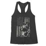 Patriotic German Shepherd American Flag Dog Lover Gift Women's Tank Top - Scotstee Shop
