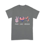 Scotstee Shop - Peace Love America Flag USA 4th Of July Gift Men Women Kids Shirt