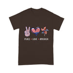 Scotstee Shop - Peace Love America Flag USA 4th Of July Gift Men Women Kids Shirt