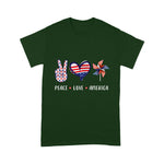 Scotstee Shop - Peace Love America Flag USA 4th Of July Gift Men Women Kids Shirt