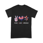 Scotstee Shop - Peace Love America Flag USA 4th Of July Gift Men Women Kids Shirt