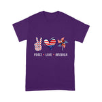 Scotstee Shop - Peace Love America Flag USA 4th Of July Gift Men Women Kids Shirt