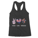 Peace Love America Flag USA 4th of July Gift Men Women Kids Women's Tank Top - Scotstee Shop