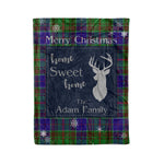 Scotstee Shop Tartan Plaid Christmas Fleece Blankets Clan Adam Hunting Plaid Blanket, tartan blanket, tartan blanket fleece, plaid blanket, plaid fleece blanket, clan tartan blanket, clan blanket, christmas blanket