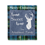 Scotstee Shop Tartan Plaid Christmas Fleece Blankets Clan Arbuthnott Hunting Plaid Blanket, tartan blanket, tartan blanket fleece, plaid blanket, plaid fleece blanket, clan tartan blanket, clan blanket, christmas blanket