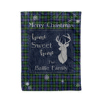 Scotstee Shop Tartan Plaid Christmas Fleece Blankets Clan Baillie Hunting Plaid Blanket, tartan blanket, tartan blanket fleece, plaid blanket, plaid fleece blanket, clan tartan blanket, clan blanket, christmas blanket
