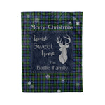 Scotstee Shop Tartan Plaid Christmas Fleece Blankets Clan Baillie Hunting Plaid Blanket, tartan blanket, tartan blanket fleece, plaid blanket, plaid fleece blanket, clan tartan blanket, clan blanket, christmas blanket