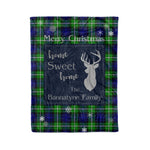 Scotstee Shop Tartan Plaid Christmas Fleece Blankets Clan Bannerman Plaid Blanket, tartan blanket, tartan blanket fleece, plaid blanket, plaid fleece blanket, clan tartan blanket, clan blanket, christmas blanket