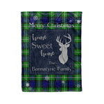 Scotstee Shop Tartan Plaid Christmas Fleece Blankets Clan Bannerman Plaid Blanket, tartan blanket, tartan blanket fleece, plaid blanket, plaid fleece blanket, clan tartan blanket, clan blanket, christmas blanket