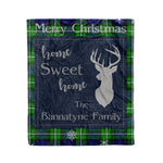 Scotstee Shop Tartan Plaid Christmas Fleece Blankets Clan Bannerman Plaid Blanket, tartan blanket, tartan blanket fleece, plaid blanket, plaid fleece blanket, clan tartan blanket, clan blanket, christmas blanket