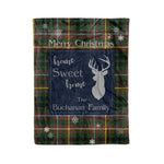 Scotstee Shop Tartan Plaid Christmas Fleece Blankets Clan Buchanan Hunting Plaid Blanket, tartan blanket, tartan blanket fleece, plaid blanket, plaid fleece blanket, clan tartan blanket, clan blanket, christmas blanket