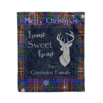 Scotstee Shop Tartan Plaid Christmas Fleece Blankets Clan Chisholm Hunting Modern Plaid Blanket, tartan blanket, tartan blanket fleece, plaid blanket, plaid fleece blanket, clan tartan blanket, clan blanket, christmas blanket