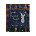 Scotstee Shop Tartan Plaid Christmas Fleece Blankets Clan Clelland Plaid Blanket, tartan blanket, tartan blanket fleece, plaid blanket, plaid fleece blanket, clan tartan blanket, clan blanket, christmas blanket