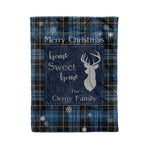 Scotstee Shop Tartan Plaid Christmas Fleece Blankets Clan Clergy Blue Plaid Blanket, tartan blanket, tartan blanket fleece, plaid blanket, plaid fleece blanket, clan tartan blanket, clan blanket, christmas blanket