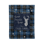 Scotstee Shop Tartan Plaid Christmas Fleece Blankets Clan Clergy Blue Plaid Blanket, tartan blanket, tartan blanket fleece, plaid blanket, plaid fleece blanket, clan tartan blanket, clan blanket, christmas blanket
