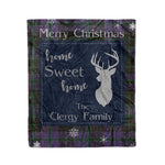 Scotstee Shop Tartan Plaid Christmas Fleece Blankets Clan Clergy Purple Plaid Blanket, tartan blanket, tartan blanket fleece, plaid blanket, plaid fleece blanket, clan tartan blanket, clan blanket, christmas blanket