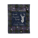 Scotstee Shop Tartan Plaid Christmas Fleece Blankets Clan Clergy Purple Plaid Blanket, tartan blanket, tartan blanket fleece, plaid blanket, plaid fleece blanket, clan tartan blanket, clan blanket, christmas blanket