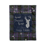 Scotstee Shop Tartan Plaid Christmas Fleece Blankets Clan Clergy Purple Plaid Blanket, tartan blanket, tartan blanket fleece, plaid blanket, plaid fleece blanket, clan tartan blanket, clan blanket, christmas blanket
