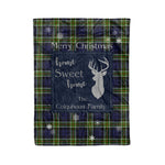 Scotstee Shop Tartan Plaid Christmas Fleece Blankets Clan Colquhoun Modern Plaid Blanket, tartan blanket, tartan blanket fleece, plaid blanket, plaid fleece blanket, clan tartan blanket, clan blanket, christmas blanket