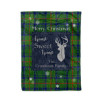 Scotstee Shop Tartan Plaid Christmas Fleece Blankets Clan Cranstoun Hunting Plaid Blanket, tartan blanket, tartan blanket fleece, plaid blanket, plaid fleece blanket, clan tartan blanket, clan blanket, christmas blanket