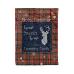 Scotstee Shop Tartan Plaid Christmas Fleece Blankets Clan Cumming Hunting Weathered Plaid Blanket, tartan blanket, tartan blanket fleece, plaid blanket, plaid fleece blanket, clan tartan blanket, clan blanket, christmas blanket