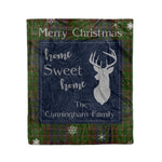 Scotstee Shop Tartan Plaid Christmas Fleece Blankets Clan Cunningham Hunting Modern Plaid Blanket, tartan blanket, tartan blanket fleece, plaid blanket, plaid fleece blanket, clan tartan blanket, clan blanket, christmas blanket