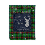 Scotstee Shop Tartan Plaid Christmas Fleece Blankets Clan Douglas Green Plaid Blanket, tartan blanket, tartan blanket fleece, plaid blanket, plaid fleece blanket, clan tartan blanket, clan blanket, christmas blanket