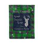 Scotstee Shop Tartan Plaid Christmas Fleece Blankets Clan Elphinstone Hunting Plaid Blanket, tartan blanket, tartan blanket fleece, plaid blanket, plaid fleece blanket, clan tartan blanket, clan blanket, christmas blanket