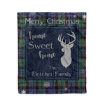 Scotstee Shop Tartan Plaid Christmas Fleece Blankets Clan Fletcher Modern Plaid Blanket, tartan blanket, tartan blanket fleece, plaid blanket, plaid fleece blanket, clan tartan blanket, clan blanket, christmas blanket