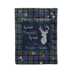 Scotstee Shop Tartan Plaid Christmas Fleece Blankets Clan Fletcher Modern Plaid Blanket, tartan blanket, tartan blanket fleece, plaid blanket, plaid fleece blanket, clan tartan blanket, clan blanket, christmas blanket