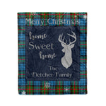 Scotstee Shop Tartan Plaid Christmas Fleece Blankets Clan Fletcher of Dunan Plaid Blanket, tartan blanket, tartan blanket fleece, plaid blanket, plaid fleece blanket, clan tartan blanket, clan blanket, christmas blanket
