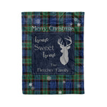 Scotstee Shop Tartan Plaid Christmas Fleece Blankets Clan Fletcher Plaid Blanket, tartan blanket, tartan blanket fleece, plaid blanket, plaid fleece blanket, clan tartan blanket, clan blanket, christmas blanket