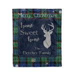 Scotstee Shop Tartan Plaid Christmas Fleece Blankets Clan Fletcher Plaid Blanket, tartan blanket, tartan blanket fleece, plaid blanket, plaid fleece blanket, clan tartan blanket, clan blanket, christmas blanket