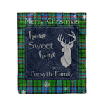 Scotstee Shop Tartan Plaid Christmas Fleece Blankets Clan Forsyth Modern Plaid Blanket, tartan blanket, tartan blanket fleece, plaid blanket, plaid fleece blanket, clan tartan blanket, clan blanket, christmas blanket