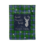 Scotstee Shop Tartan Plaid Christmas Fleece Blankets Clan Forsyth Modern Plaid Blanket, tartan blanket, tartan blanket fleece, plaid blanket, plaid fleece blanket, clan tartan blanket, clan blanket, christmas blanket