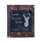 Scotstee Shop Tartan Plaid Christmas Fleece Blankets Clan Fraser Ancient Plaid Blanket, tartan blanket, tartan blanket fleece, plaid blanket, plaid fleece blanket, clan tartan blanket, clan blanket, christmas blanket