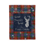 Scotstee Shop Tartan Plaid Christmas Fleece Blankets Clan Fraser Ancient Plaid Blanket, tartan blanket, tartan blanket fleece, plaid blanket, plaid fleece blanket, clan tartan blanket, clan blanket, christmas blanket