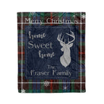 Scotstee Shop Tartan Plaid Christmas Fleece Blankets Clan Fraser Hunting Ancient Plaid Blanket, tartan blanket, tartan blanket fleece, plaid blanket, plaid fleece blanket, clan tartan blanket, clan blanket, christmas blanket