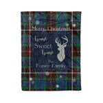 Scotstee Shop Tartan Plaid Christmas Fleece Blankets Clan Fraser Hunting Ancient Plaid Blanket, tartan blanket, tartan blanket fleece, plaid blanket, plaid fleece blanket, clan tartan blanket, clan blanket, christmas blanket