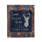 Scotstee Shop Tartan Plaid Christmas Fleece Blankets Clan Fraser Hunting Modern Plaid Blanket, tartan blanket, tartan blanket fleece, plaid blanket, plaid fleece blanket, clan tartan blanket, clan blanket, christmas blanket