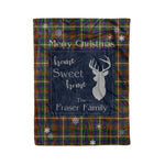 Scotstee Shop Tartan Plaid Christmas Fleece Blankets Clan Fraser Hunting Plaid Blanket, tartan blanket, tartan blanket fleece, plaid blanket, plaid fleece blanket, clan tartan blanket, clan blanket, christmas blanket