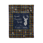 Scotstee Shop Tartan Plaid Christmas Fleece Blankets Clan Fraser Hunting Plaid Blanket, tartan blanket, tartan blanket fleece, plaid blanket, plaid fleece blanket, clan tartan blanket, clan blanket, christmas blanket