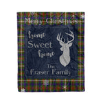Scotstee Shop Tartan Plaid Christmas Fleece Blankets Clan Fraser Hunting Plaid Blanket, tartan blanket, tartan blanket fleece, plaid blanket, plaid fleece blanket, clan tartan blanket, clan blanket, christmas blanket