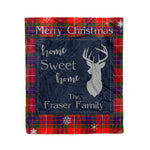 Scotstee Shop Tartan Plaid Christmas Fleece Blankets Clan Fraser Modern Plaid Blanket, tartan blanket, tartan blanket fleece, plaid blanket, plaid fleece blanket, clan tartan blanket, clan blanket, christmas blanket