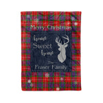 Scotstee Shop Tartan Plaid Christmas Fleece Blankets Clan Fraser Plaid Blanket, tartan blanket, tartan blanket fleece, plaid blanket, plaid fleece blanket, clan tartan blanket, clan blanket, christmas blanket