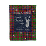 Scotstee Shop Tartan Plaid Christmas Fleece Blankets Clan Graham Red Plaid Blanket, tartan blanket, tartan blanket fleece, plaid blanket, plaid fleece blanket, clan tartan blanket, clan blanket, christmas blanket