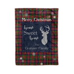 Scotstee Shop Tartan Plaid Christmas Fleece Blankets Clan Graham Red Plaid Blanket, tartan blanket, tartan blanket fleece, plaid blanket, plaid fleece blanket, clan tartan blanket, clan blanket, christmas blanket